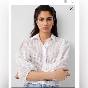 Icone Sheer Gingham Cropped Shirt, szS